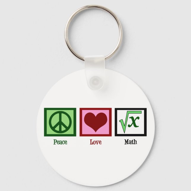 Chaveiro Peace Love Math (Frente)
