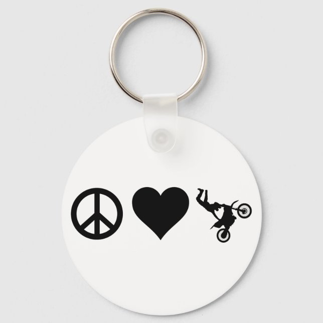 Chaveiro Peace Love Motocross (Frente)