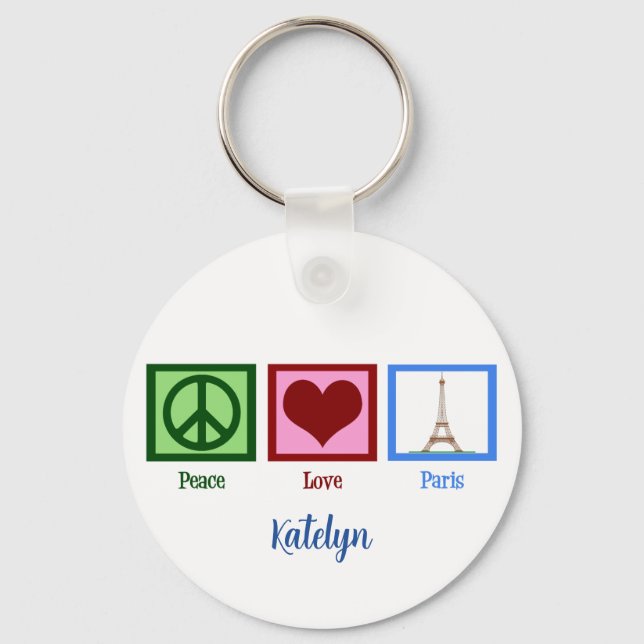 Chaveiro Peace Love Paris (Frente)