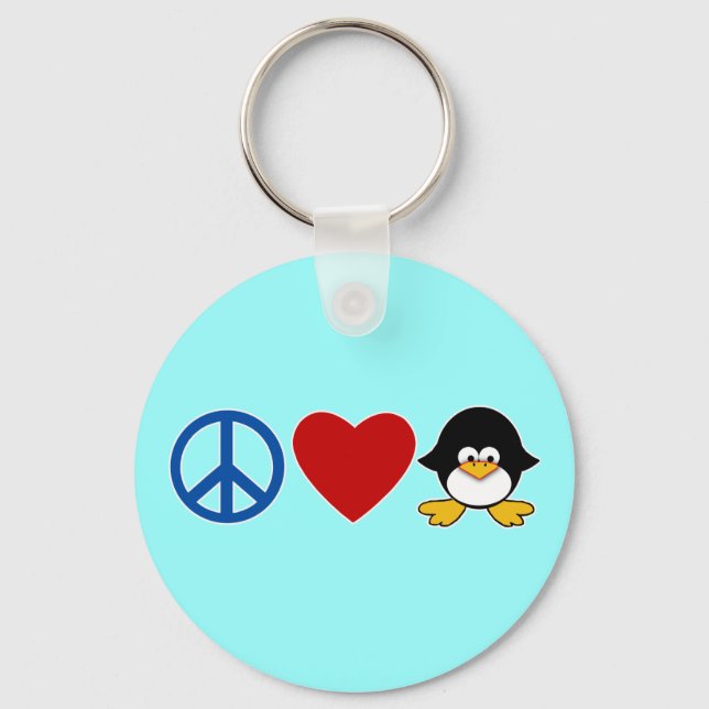 Chaveiro Peace Love Penguin Baby T-shirts, Mugs (Frente)
