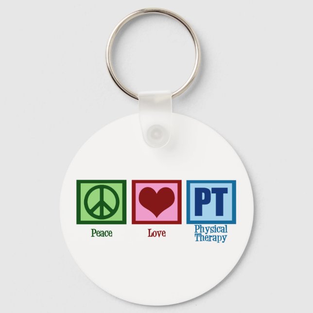 Chaveiro Peace Love Physical Therapist (Frente)