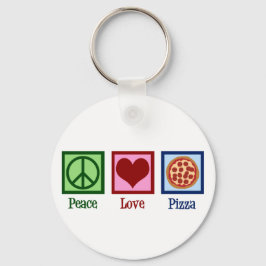 Chaveiro Peace Love Pizza