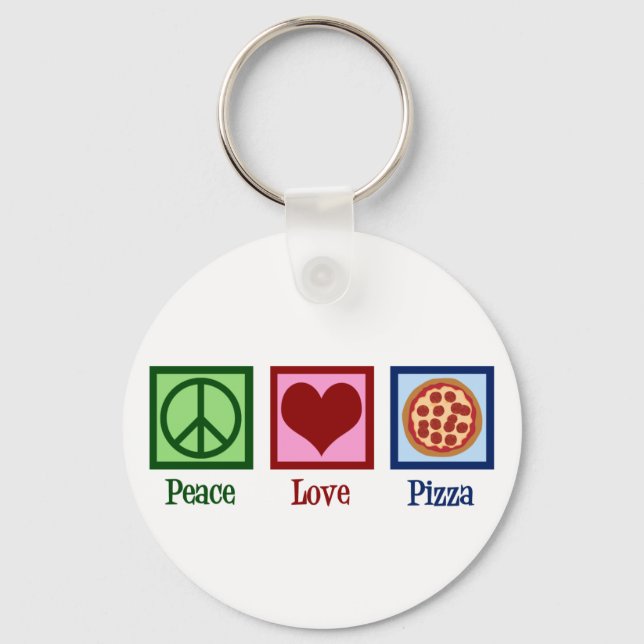 Chaveiro Peace Love Pizza (Frente)