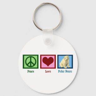 Chaveiro Peace Love Polar Bears