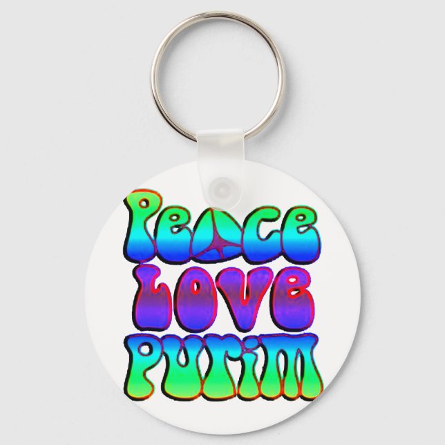 Chaveiro Peace Love Purim (Frente)