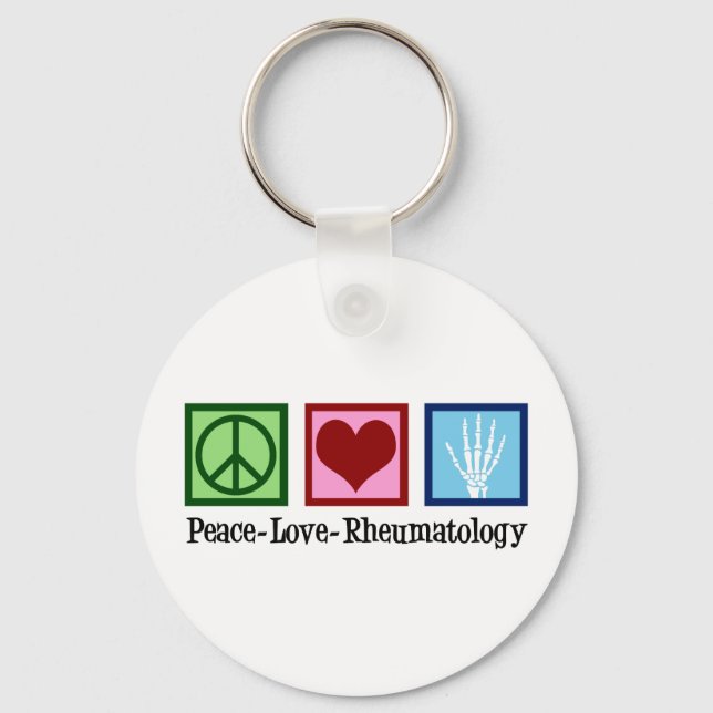 Chaveiro Peace Love Rheumatology (Frente)