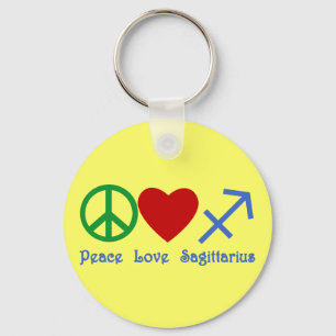 Chaveiro Peace Love Sagittarius Astrologics Products
