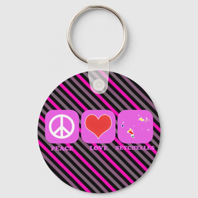 Chaveiro Peace Love Seychelles (Frente)