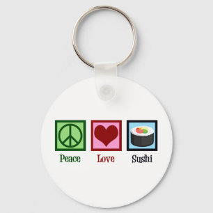 Chaveiro Peace Love Sushi