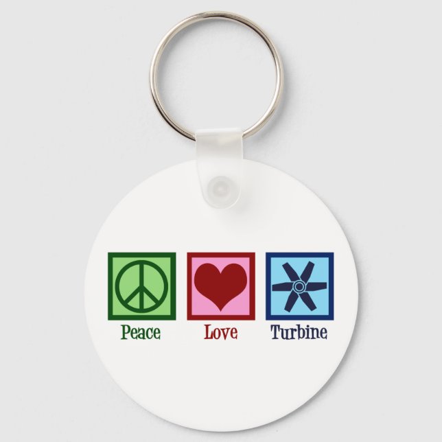 Chaveiro Peace Love Turbine Fan (Frente)