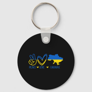 Chaveiro Peace Love Ucrânia apoia a bandeira ucraniana Peac