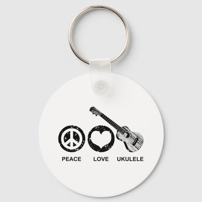 Chaveiro Peace Love Ukulele (Frente)