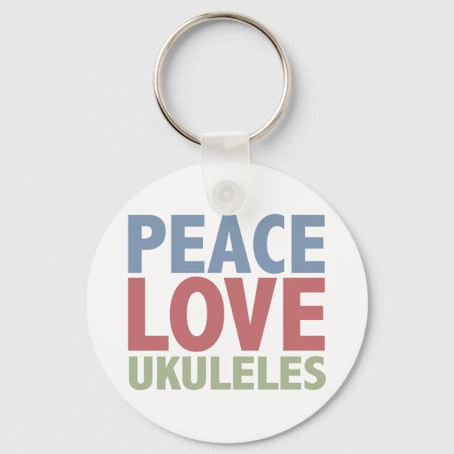Chaveiro Peace Love Ukuleles (Frente)