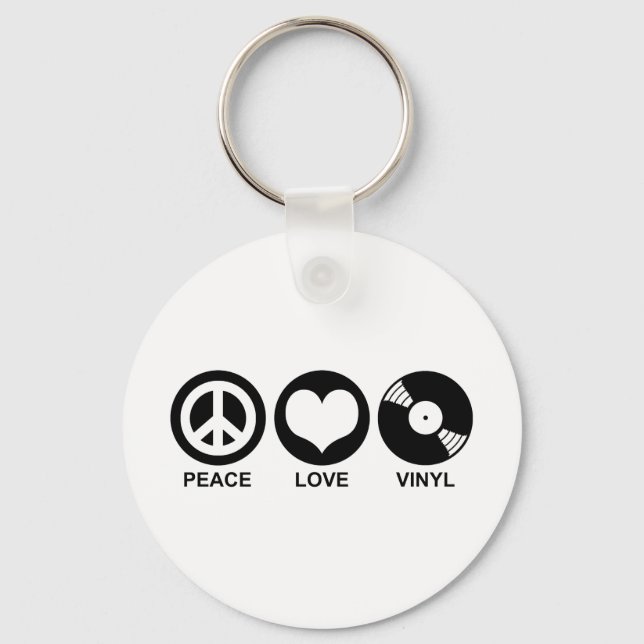 Chaveiro Peace Love Vinyl (Frente)