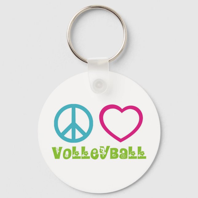 Chaveiro Peace Love Voleibol (Frente)