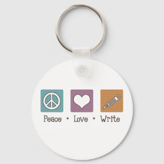 Chaveiro Peace Love Write