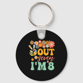 Chaveiro Peace out seven 8 groovy 8th happy birthday boy