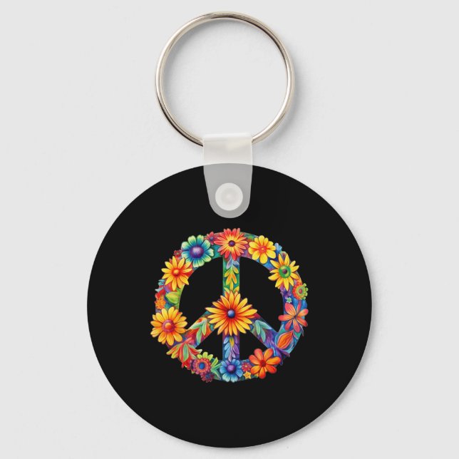 Chaveiro PEACE SIGN LOVE 60s 70s Groovy Hippie Costume Hall (Frente)
