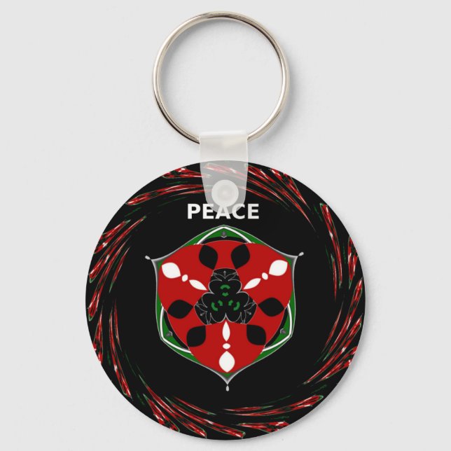 Chaveiro "Peace: with Shield Emblem" Art Impressão (Frente)