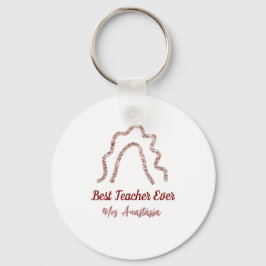 Chaveiro Peach marron glitter rainbow teacher appreciation 