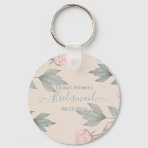 Chaveiro Peach Peonies Sage Orçamento Floral Casamento