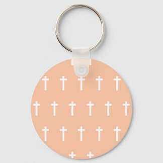 Chaveiro Peach White Cross