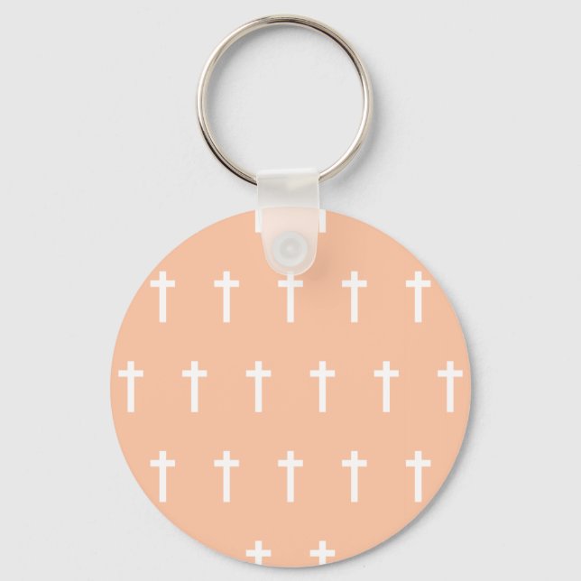 Chaveiro Peach White Cross (Frente)