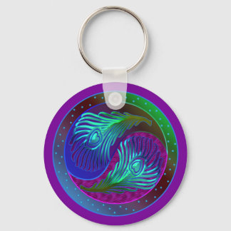 Chaveiro Peacock Feather Yin Yang 5