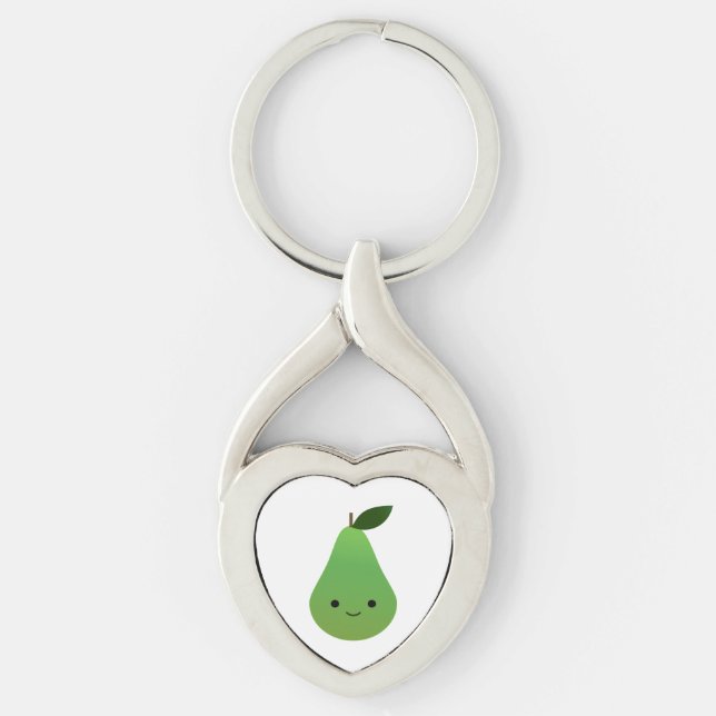 Chaveiro Pear Sorridente de Kawaii Cute (Frente)