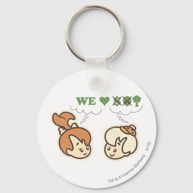 Chaveiro PEBBLES™ e Bam Bam ama Natureza (Frente)