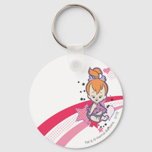 Chaveiro PEBBLES™ no arco-íris cor-de-rosa