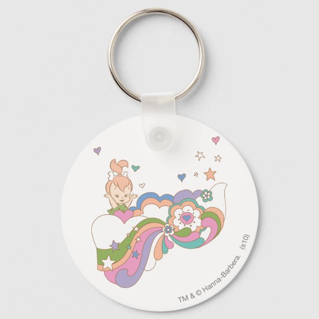 Chaveiro PEBBLES™ Rainbow Cloud (Frente)