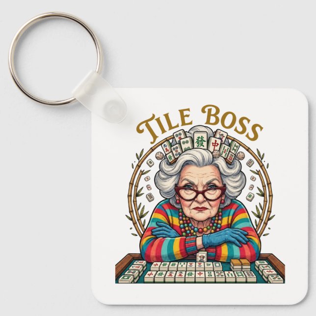 Chaveiro Peça de Mahjong Chefe (Frente)