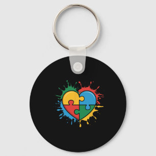 Chaveiro Peça do Quebra-Cabeça do Coração de Amor Aceitação