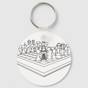 Chaveiro Peças de xadrez e de xadrez: