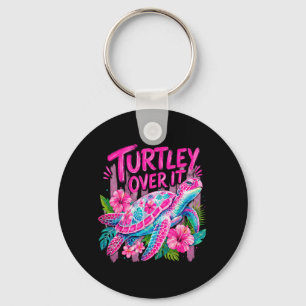 Chaveiro Ped Turtley Sobre Flor de Tartaruga Fofa Engraçado