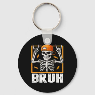 Chaveiro Pedra do Esqueleto Bruh Halloween Para Homens Meni