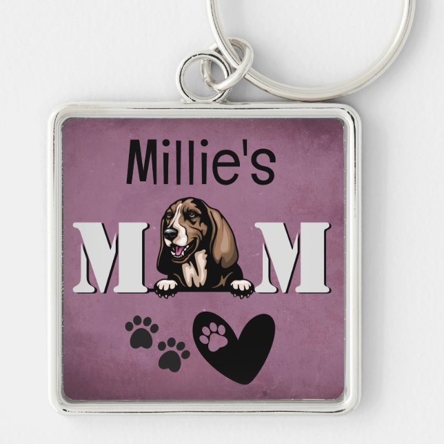 Chaveiro Peeking Personalizado do Hound Basset (Frente)