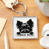 Peeking Yorkie Black Silhouette Yorkie Mãe