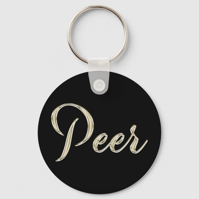Chaveiro Peer Name Whitegold Button Schlüsselanhänger (Frente)