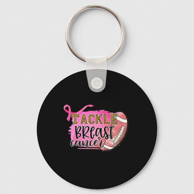 Chaveiro Pegada no Cancer da mama com Cancer de aviso (Frente)