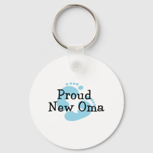 Chaveiro Pegadas do Bebê Menino da Nova Oma Orgulhosa