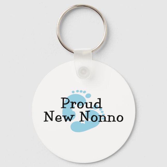Chaveiro Pegadas do Bebê Menino Orgulhoso Novo Nonno (Frente)