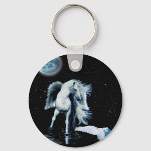 Chaveiro PEGASUS & coleção BRANCA do CORVO