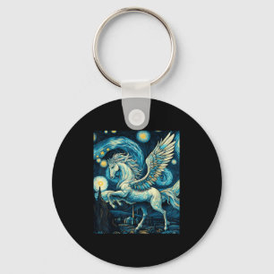 Chaveiro Pegasus Sob O Gráfico De Arte Da Noite Estrelada