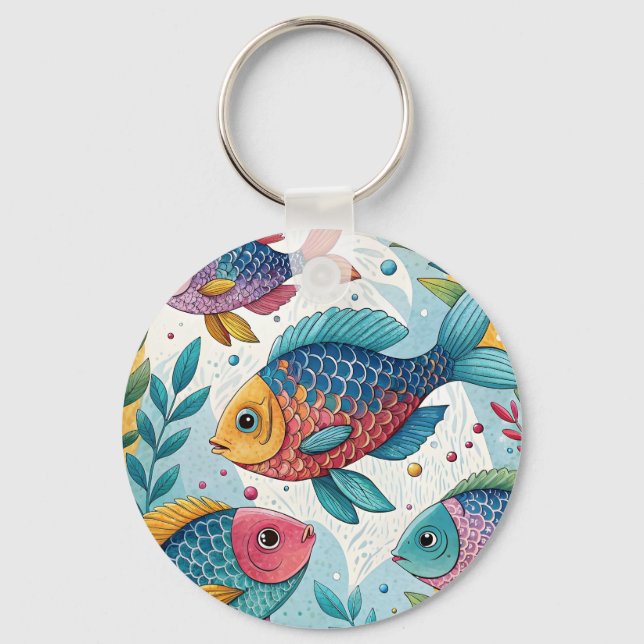 Chaveiro Peixe-arco-íris submarino (Frente)
