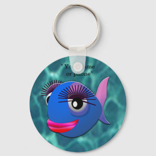Chaveiro Peixe azul stylisé