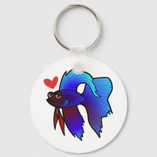 Chaveiro Peixe Betta / Peixe Combatente Siamês Amor
