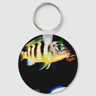 Chaveiro Peixe-clichê negro e amarelo africano