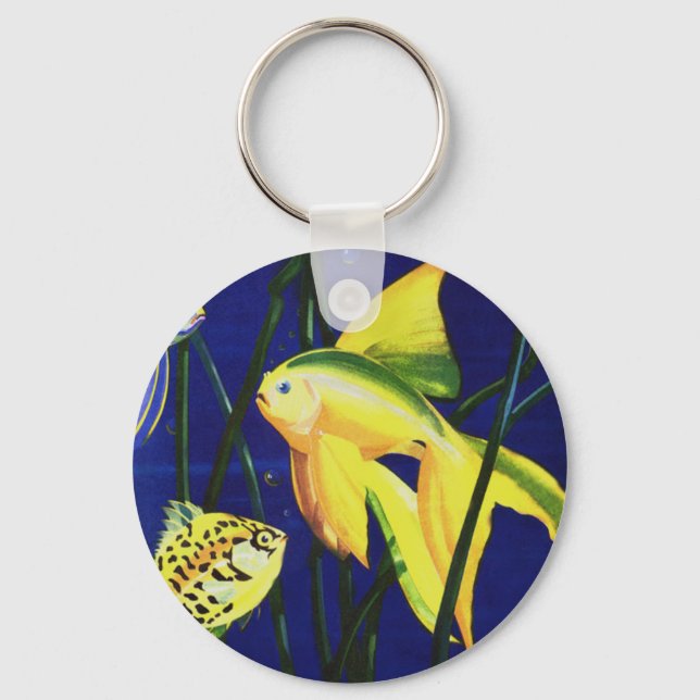 Chaveiro Peixe da Vida Marinha Antiga, Peixe Dourado Fantas (Frente)